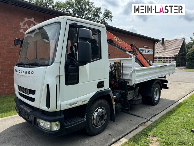 Háromirányú billenő teherautó IVECO ML75E16 3 S-Kipper Kran PK  9,4m-550 kg Greifer
