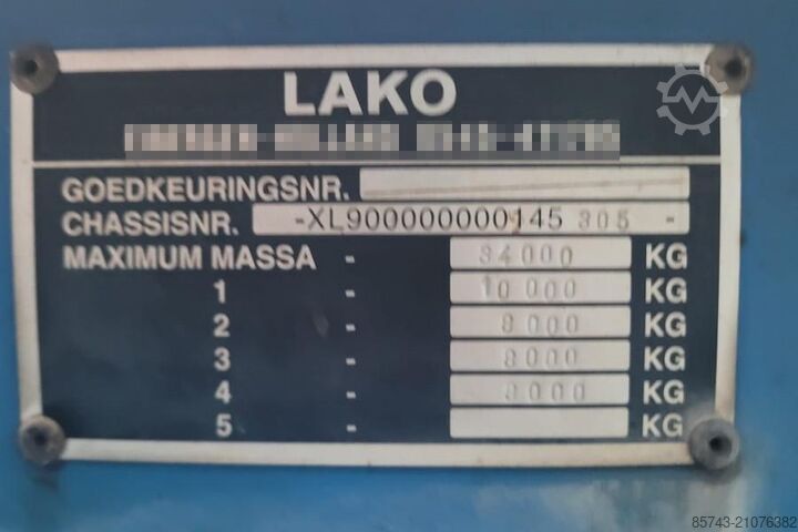 Lako SDA-434 Nederlandse registratie, 4 assen, 25,5 ton laadvermogen Lako SDA-434 Dutch Registration, 4 Axles, 25.5t Loading