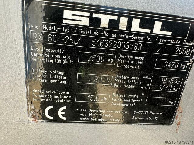 VS-22106 Elektrische Duplex heftruck Still RX60-25 Vorkenspreider STILL RX60-25L