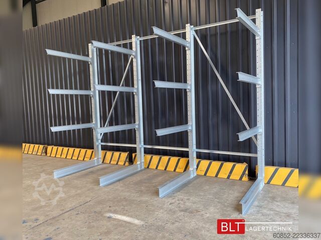 Estantería cantilever ca. 4,02 lfm. Kragarmregal H: 300 cm T: 137 cm , 500 Kg/Arm , 4 Lagerebenen