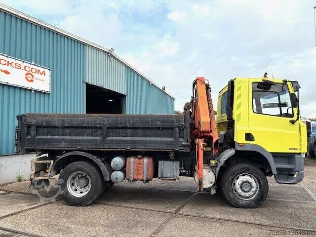 Kipper met kraan DAF 65 -180ATI 4x4 FULL STEEL 3-WAY KIPPER AND PALF...