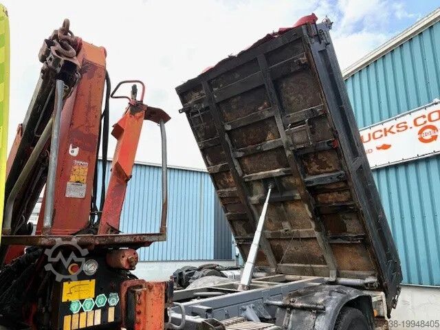 Kipper met kraan DAF 65 -180ATI 4x4 FULL STEEL 3-WAY KIPPER AND PALF...