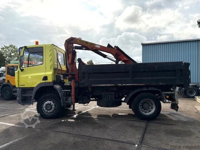 Kipper met kraan DAF 65 -180ATI 4x4 FULL STEEL 3-WAY KIPPER AND PALF...