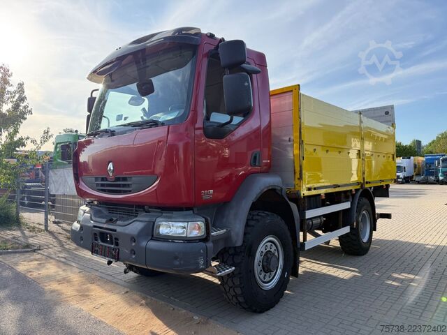 Vrachtauto met open laadbak RENAULT Midlum 280 DXI 4x4 Pritsche+LBW/BLATTFEDERUNG
