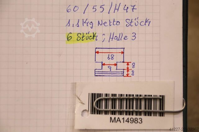 Wisselbekken, 6 sets unbekannt Breite 18 mm