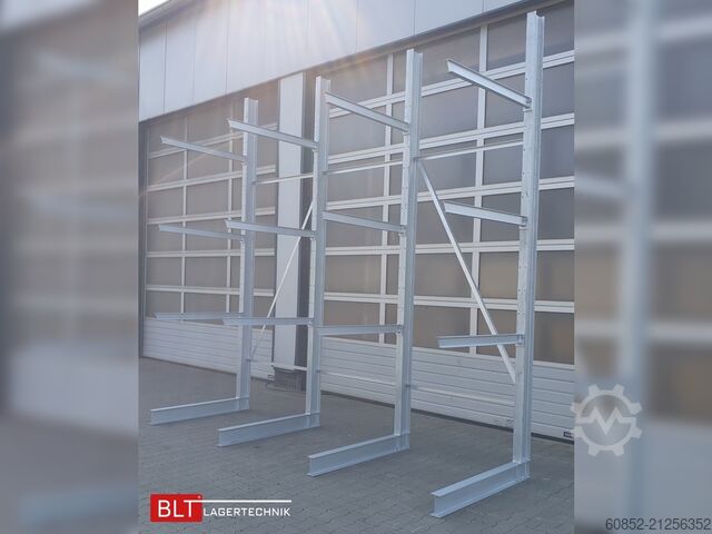 Cantilever rack ca. 4,02 lfm. Kragarmregal  H:400cm T: 137 cm , 500 kg/Arm , 4 Lagerebenen