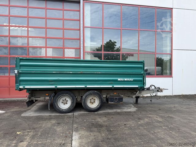 Trójstronna przyczepa wywrotka Müller-Mitteltal KA-TA-R 13,5  13,5 t Tandemkipper- Tieflader Aufsatzbordwände Breitbereift