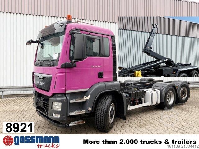 Roll-off tipper truck MAN TGS 28.440 6X4H-4 BL, HydroDrive, Lenk-/Liftachse,