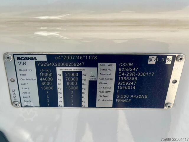 Standard-SZM Scania S500 2 tanks,  Full air, Real leather, RETARDER...
