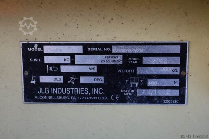 Ascensore a forbice JLG 3369LE Electric, 12m Working Height, 450kg Capacit