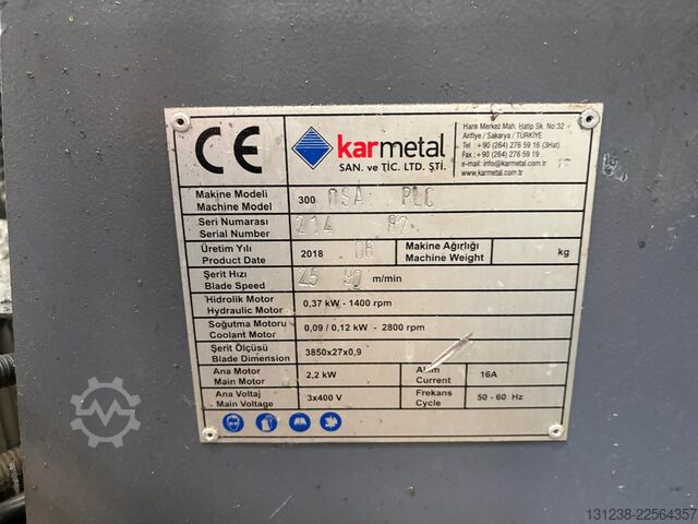 Pásová pila KARMETAL OSA 300 x 370 PLC Controlled Fully Autom