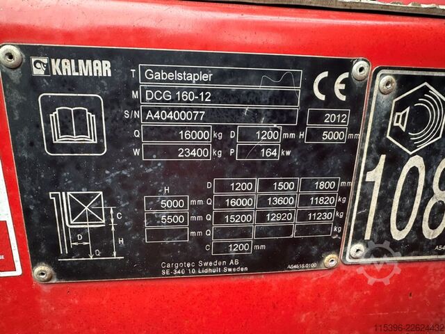 Tung gaffeltruck - Diesel Kalmar DCG 160-12