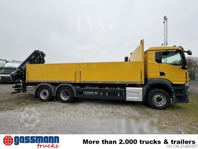 Camion cu platformă MAN TGS 26.430 6x2-2 BL, Liftachse, Heckkran Fassi