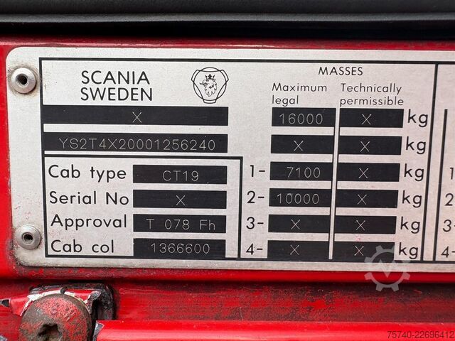 Standart-SZM Scania T 124 LA 4X2 NA400 + manual + euro 2 + 4.70m wh...
