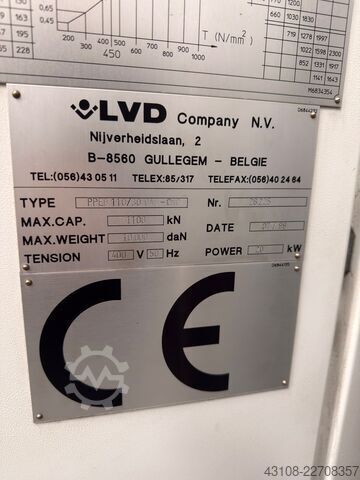 Abkant pres LVD PPEB110/30 CAD-CNC 110T