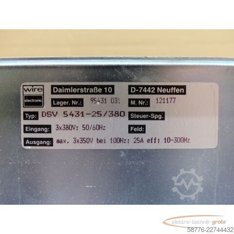 Στοιχείο Wire electronic Wire Electronic DSV 5431-25 / 380 - DSV 5431-25/380