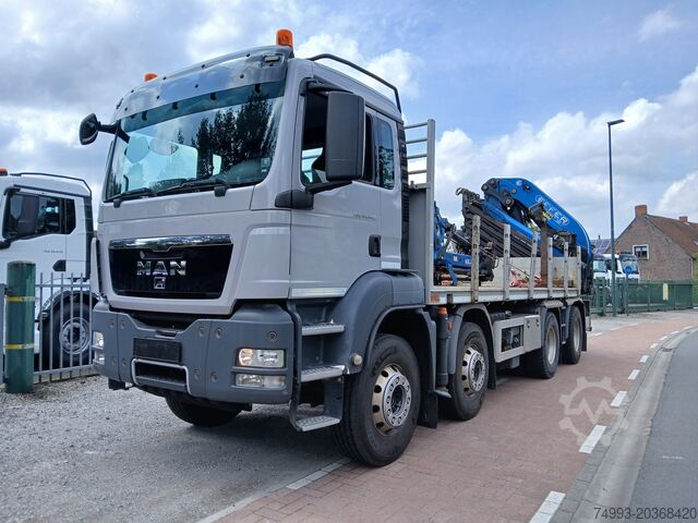 Cassone aperto + gru MAN TGS 41.440 8x4 open laadbak + kraan