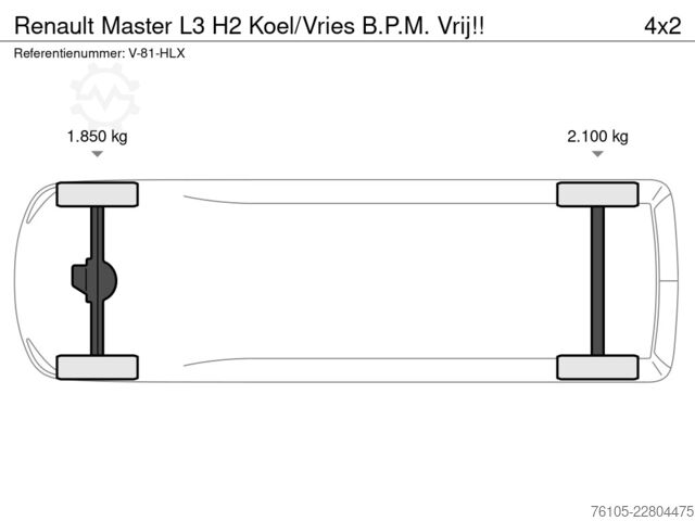  Renault Master L3 H2 Koel/Vries B.P.M. Vrij!!