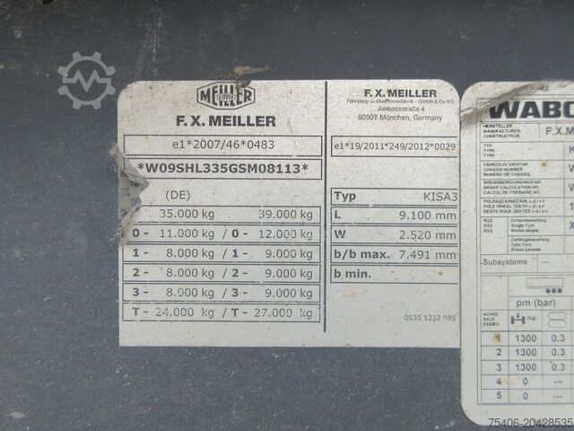 Kippers oplegger meiller Kippauflieger Thermomulde Liftachse