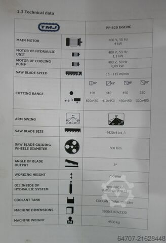 Band saw TMJ PP620DG CNC