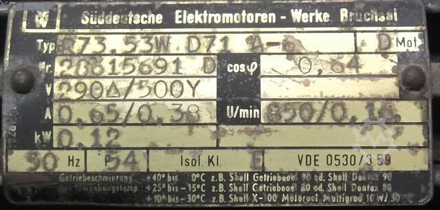 Dişli motor 0.12 kW 0.16 rpm SEW-EURODRIVE R73,53WD71A-6