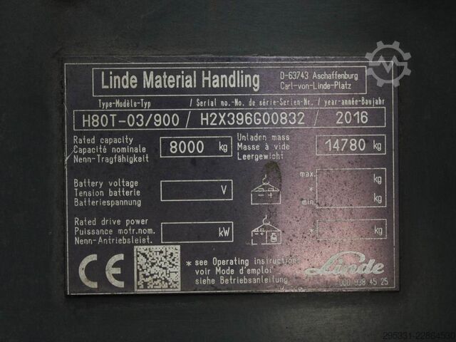 Treibgasstapler Linde H 80 T-03/900 CNG  396