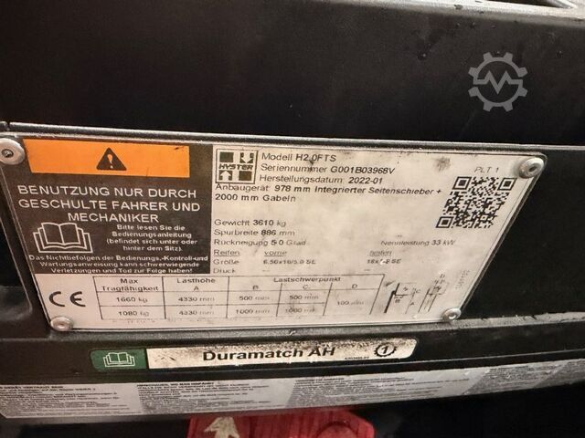 LPG vysokozdvižné vozíky Hyster H2.0 FTS
