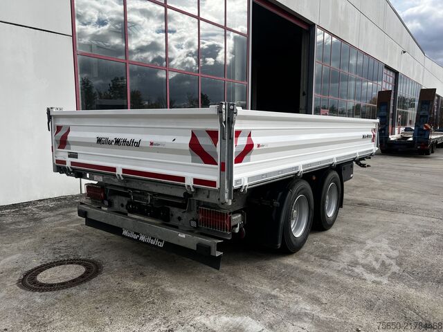 Tresidet tipvognstrailer Müller Mitteltal TA-2  14,4 t Tandemkipper- Tieflader Breitbereifung NEUWERTIG