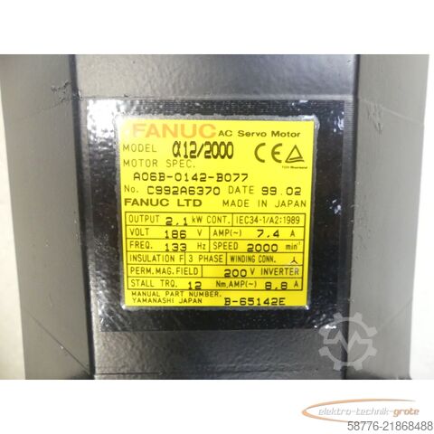 Unità di controllo Fanuc A06B-0142-B077 AC Servo Motor SN: C992A6370