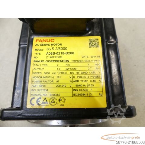řídicí jednotka Fanuc A06B-0218-B200 AC Servo Motor SN: C148F2F0D mit A860-2000-T301 Pulsecoder