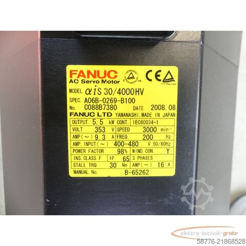 Unitate de control Fanuc A06B-0269-B100 AC Servo Motor SN: C088B7380