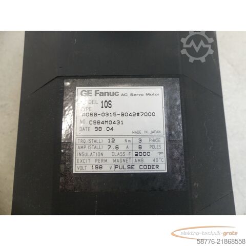 Vezérlőegység Fanuc A06B-0315-B042 # 7000 AC Servo Motor SN: C984M0431 --