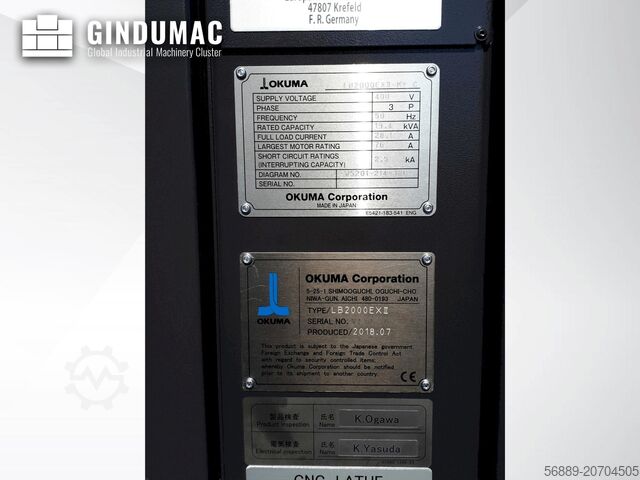 Horizontalna Turning Machine Okuma LB2000 EX II MCY
