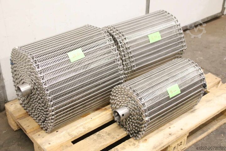 Conveyor belt, link belt, stainless steel, 4 rollers Costacurta VICO FLEX Breite 455 mm