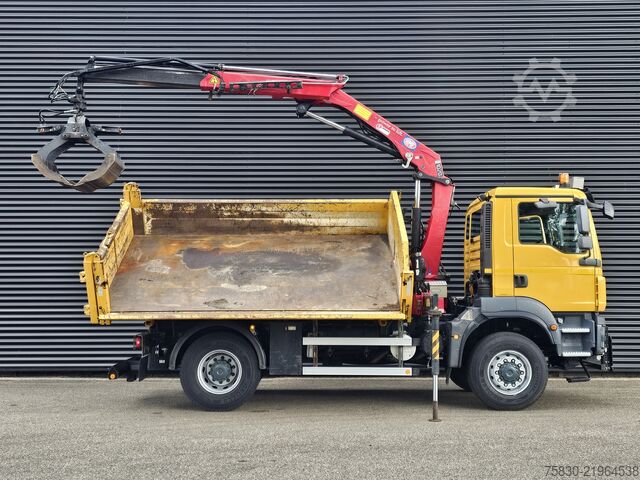 Kipper met kraan MAN TGM 18.250 4x4 BB / CRANE + 3 SIDE TIPPER