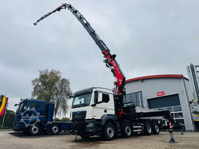 Camión de plataforma MAN TGS 35.520 8x2 Hydrodrive 8x4. Fassi F805 techno