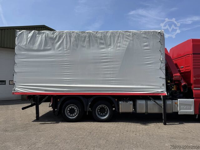 Vrachtwagen met kraan MAN TGX 26.480 XXL 6X2 HMF 2620 CRANE + BDF BODY + ...