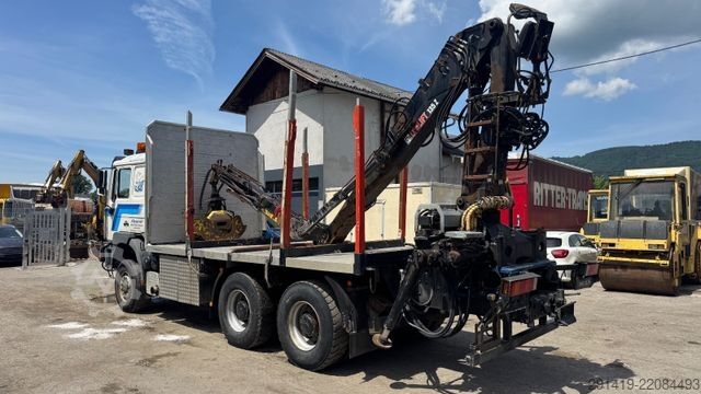 Φορτηγό μεταφοράς ξυλείας MAN 33.464 DFALC 6x6 Allrad Holzlkw mit Kran Bj 2003