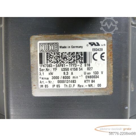 Upravljačka jedinica KUKA 1FK7083-5AF81-1YY3-Z S16 Servomotor SN: YFU350415854027