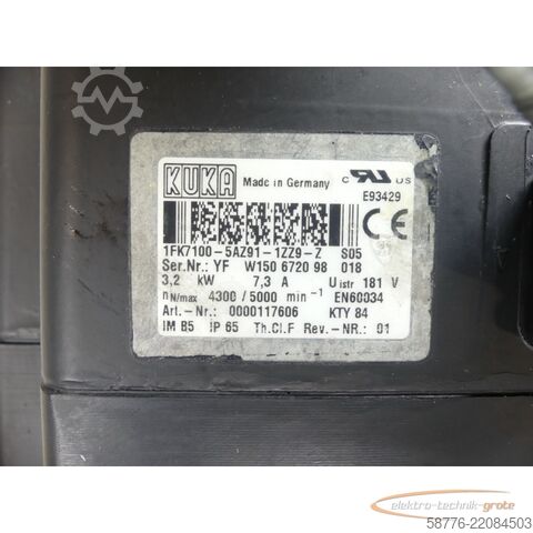 Upravljačka jedinica KUKA 1FK7100-5AZ91-1ZZ9-Z S05 Servomotor SN: YFW150672098018