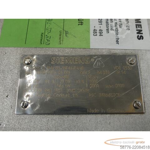 Besturingsunit Siemens 1PH6135-1NF46-0AA0 Motor SN: EH110037685005 -generalüberholt-