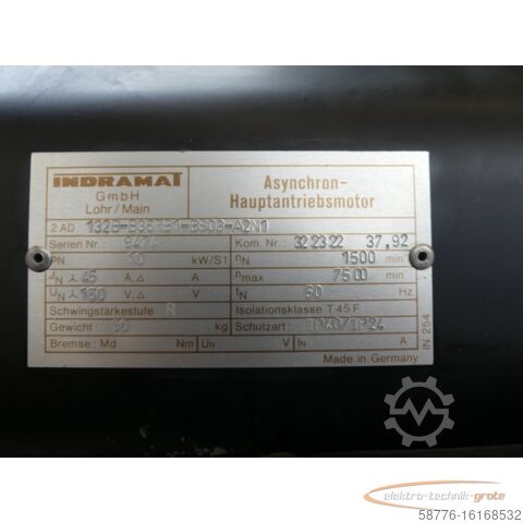Control unit Indramat 2AD 132B-B35RB1-BS03-A2N1 Asynchron-Hauptantriebsmotor SN: 9474