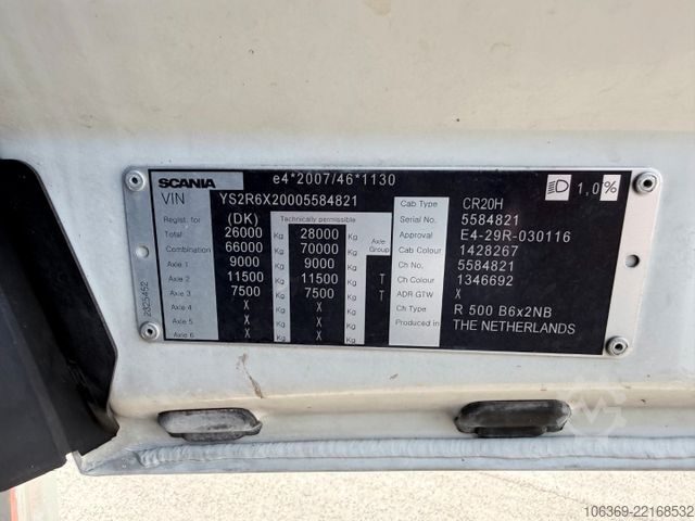 Βυτιοφόρο φορτηγό SCANIA R500 6x2 26 m3 Silo - Kompressor - Retarder