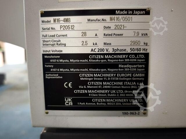 Strug Citizen Cincom M16-4M8