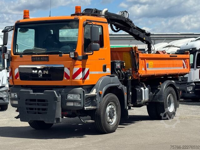 Dreiseitenkipper LKW MAN TGM 18.290 / 4 x 4 / KRAN mit FUNK / ANBAUPLATTE
