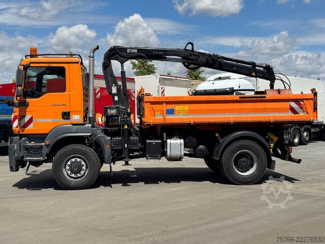 Dreiseitenkipper LKW MAN TGM 18.290 / 4 x 4 / KRAN mit FUNK / ANBAUPLATTE