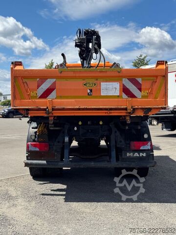 Dreiseitenkipper LKW MAN TGM 18.290 / 4 x 4 / KRAN mit FUNK / ANBAUPLATTE