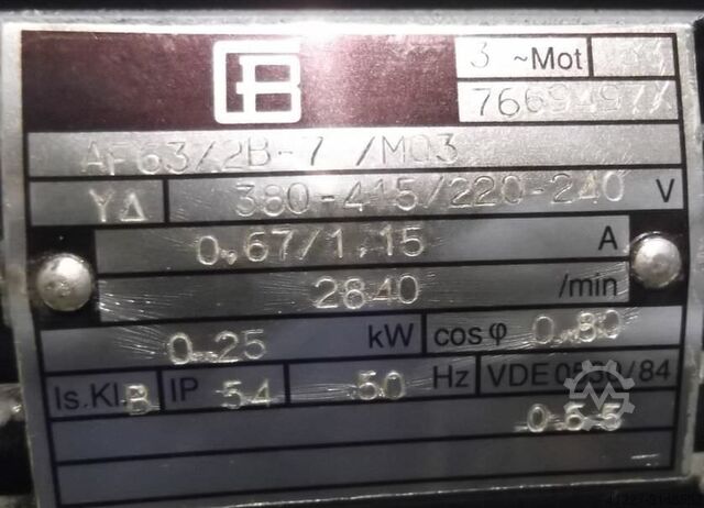 Motor cu transmisie 0,25 kW 568 rpm CB AF63/2B-7/MO3