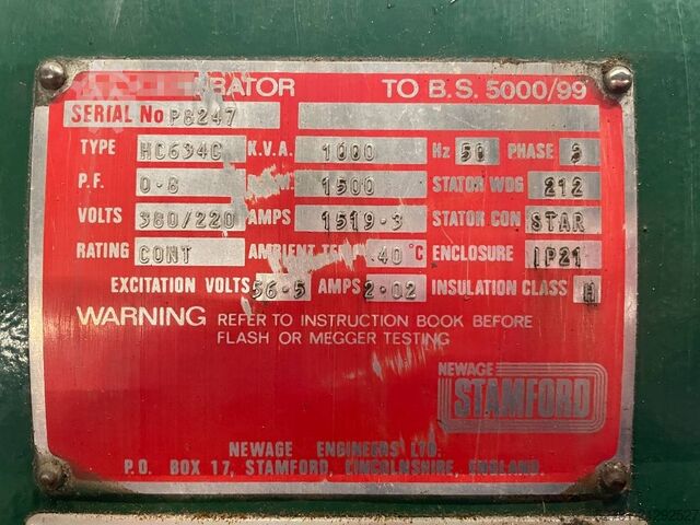 Generator set Cummins KTA-50-G1 - 919 kVA used generator - DPX-12657