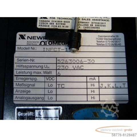 Componente  Newport INFCT-11 Thermoelement Regler